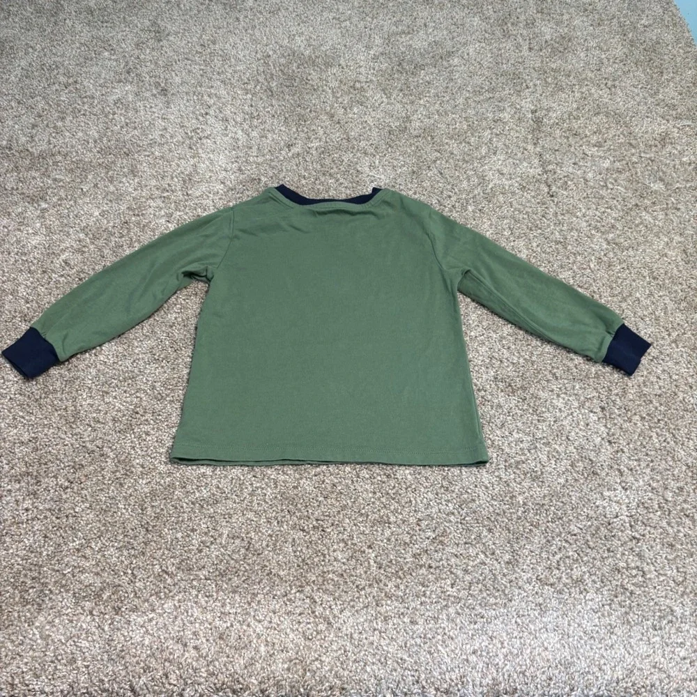 Ralph Lauren Polo Bear Shirt Dog Graphic Tee Kid Size 24M Long Sleeve Green Baby